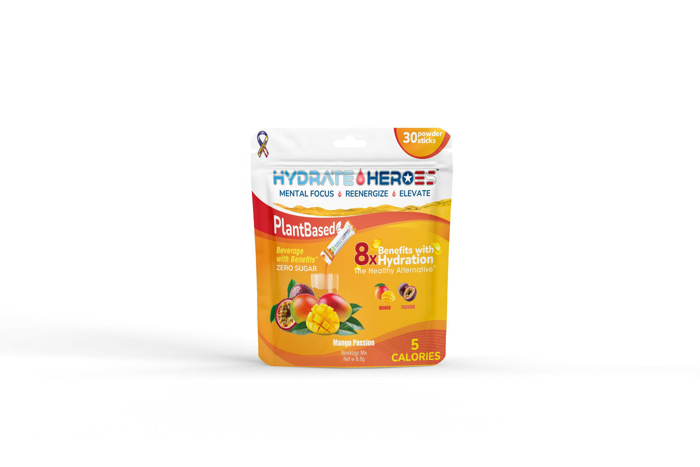 MANGO PASSION FRUIT STICK PACKS -20 Individual Hydration Powder Sticks