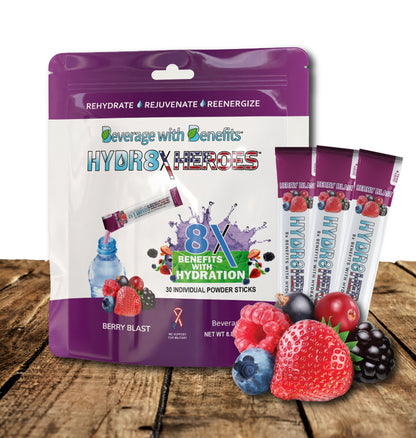 BERRY BLAST STICK PACKS -30 Individual Hydration Powder Sticks