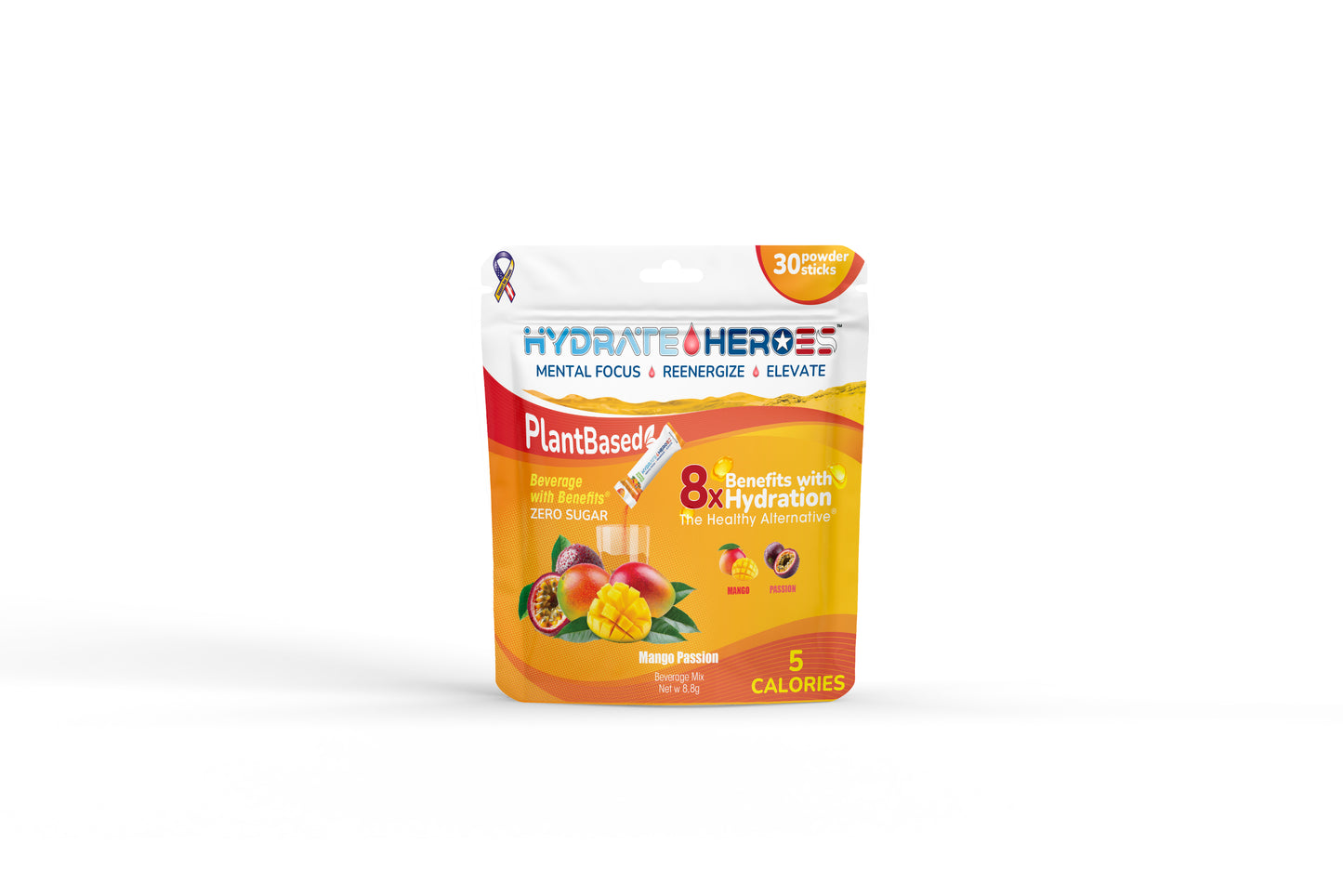 Tropical Punch 30 Mushroom Infused Clean Hydration Powder Sticks | Energy & Focus