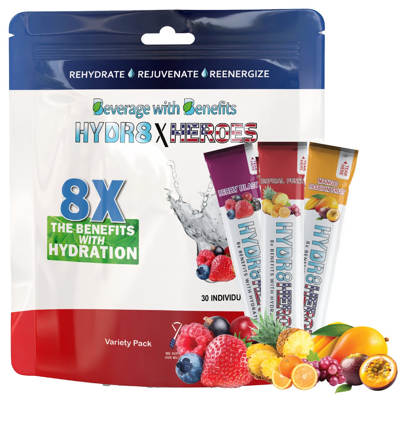 1.66 a Stick Variety Pack 12 count Hydration Powder Sticks